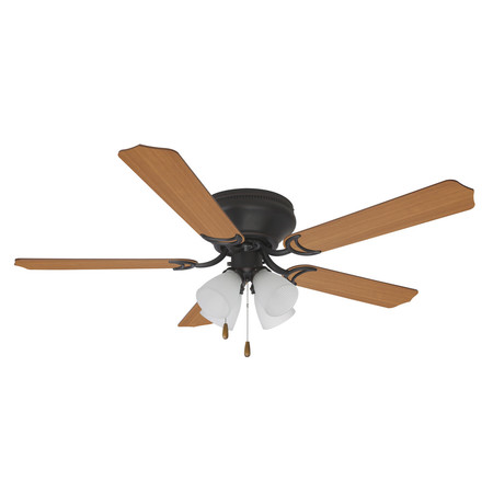 Litex Industries 52" Bronze Finish Ceiling Fan Includes Blades and LED Light Kit SCH52ORB5L